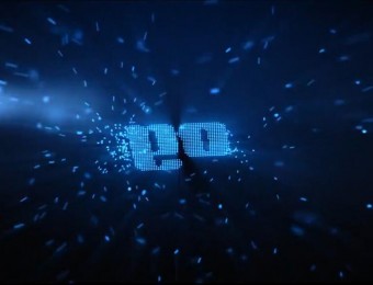 蓝色粒子旋涡logo片头动画开场AE模板