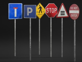 道路交通标识，交通指示牌模型