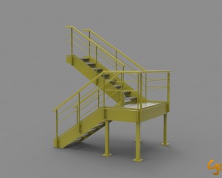 工业旋转楼梯三维cg模型下载