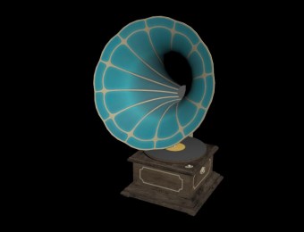 次世代 PBR 古典唱片机 留声机 扬声机 古董音乐播放器 音乐盒子 民国 Gramophone
