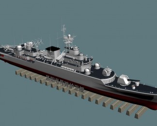 洛阳号导弹驱逐舰三维cg模型下载