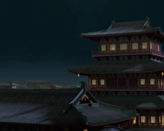 中国古代唐朝宫殿夜景实拍视频素材