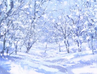 唯美清新雪下树林LED背景视频