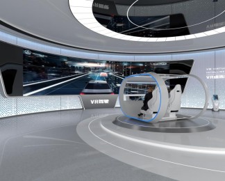 科技展厅，模拟驾驶科技展馆空间设计三维cg模型下载