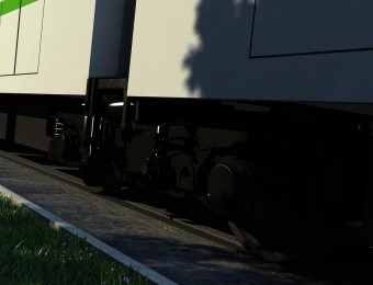 一个飞奔火车-适合动画镜头片段