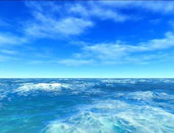 蔚蓝的大海流动的白云动态背景视频
