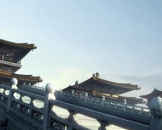 中国古建筑宫殿，唐朝宫殿建筑群视频素材