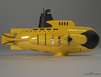 黄色仿真潜水艇模型