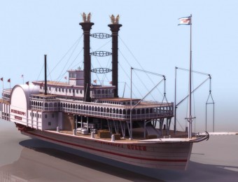 古董蒸汽船模型