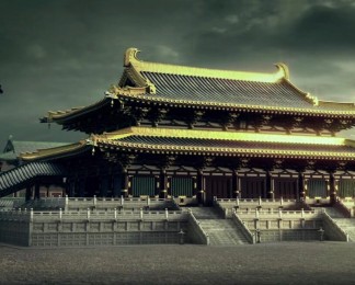 中国古建筑宫殿，唐朝宫殿建筑群视频素材