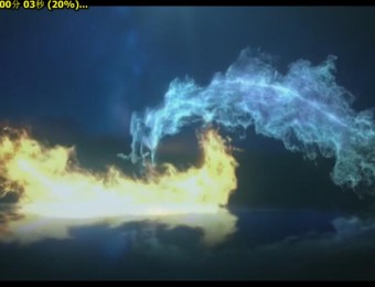大气震撼冰火动画火焰旋转碰撞爆发LOGO标志模板