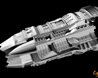 喷气式涡扇发动机剖面图三维cg模型下载